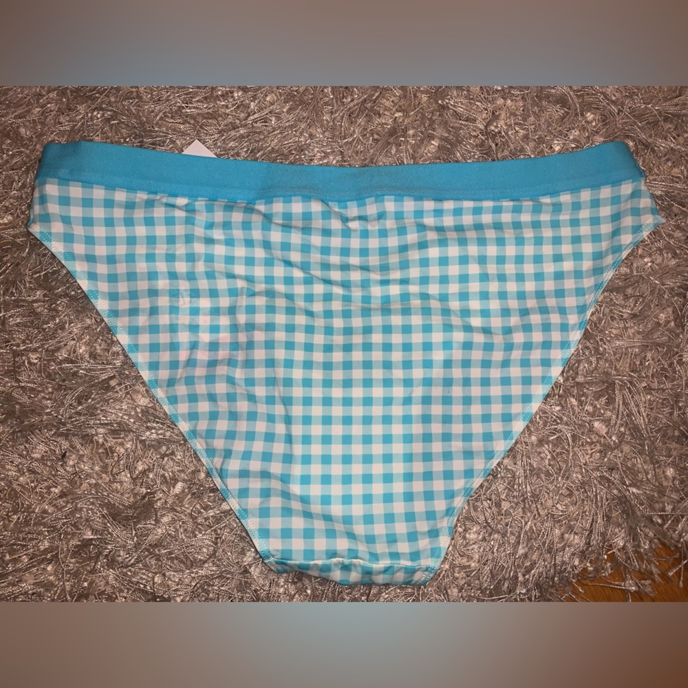 3 for $30 β‘οΈ Blue Checkered Women's Bra & Undies matching set - size L NWT - Picture 13 of 16